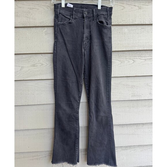 MOTHER Black Raw Hem Slim Straight Jeans Women’s Size 25 – Flaw Repaired - Picture 1 of 6